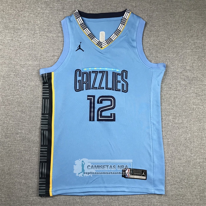 Camiseta Nino Memphis Grizzlies Ja Morant NO 12 Statement 2022-23 Azul
